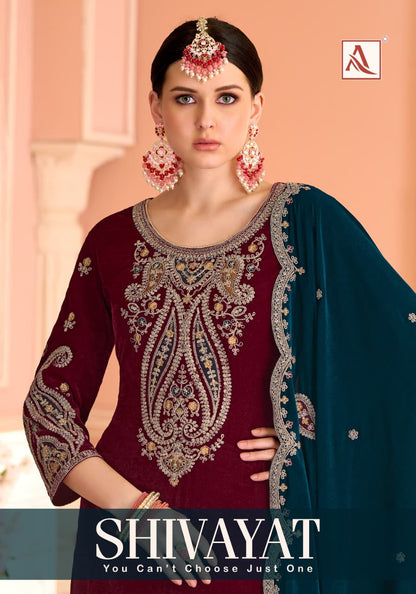 Shivayat Alok Velvet Velvet Suits Wholesale