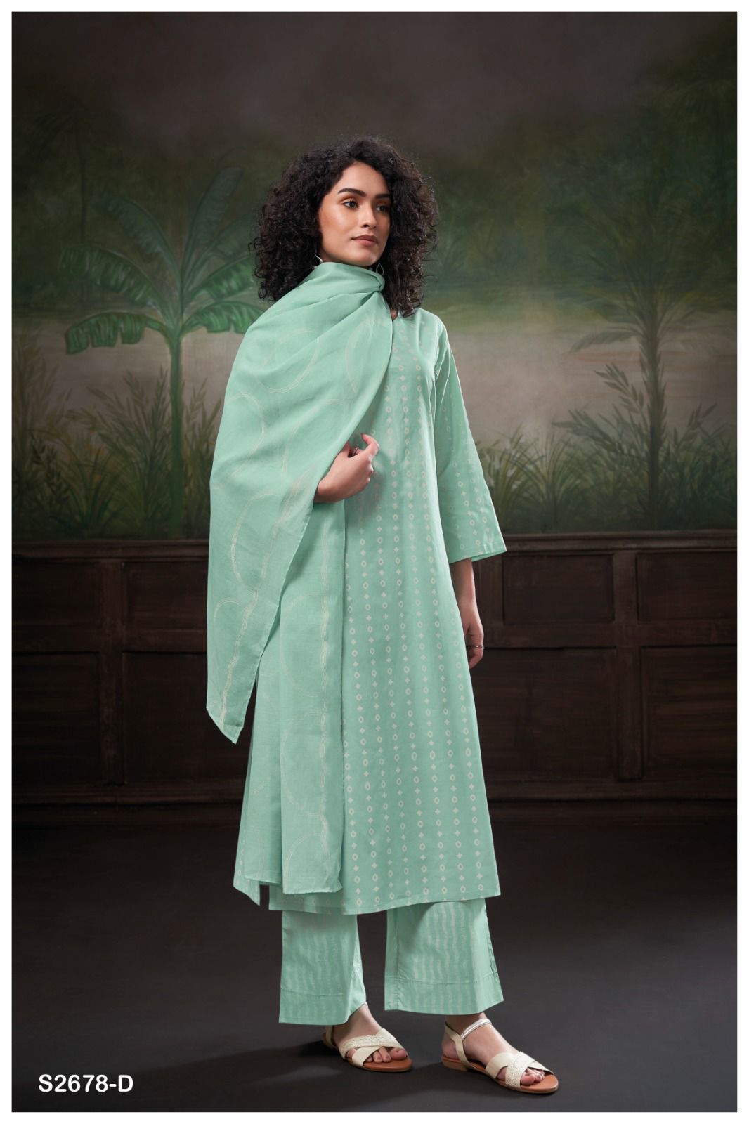 Shivika 2678 Ganga Cotton Plazzo Style Suits Wholesale