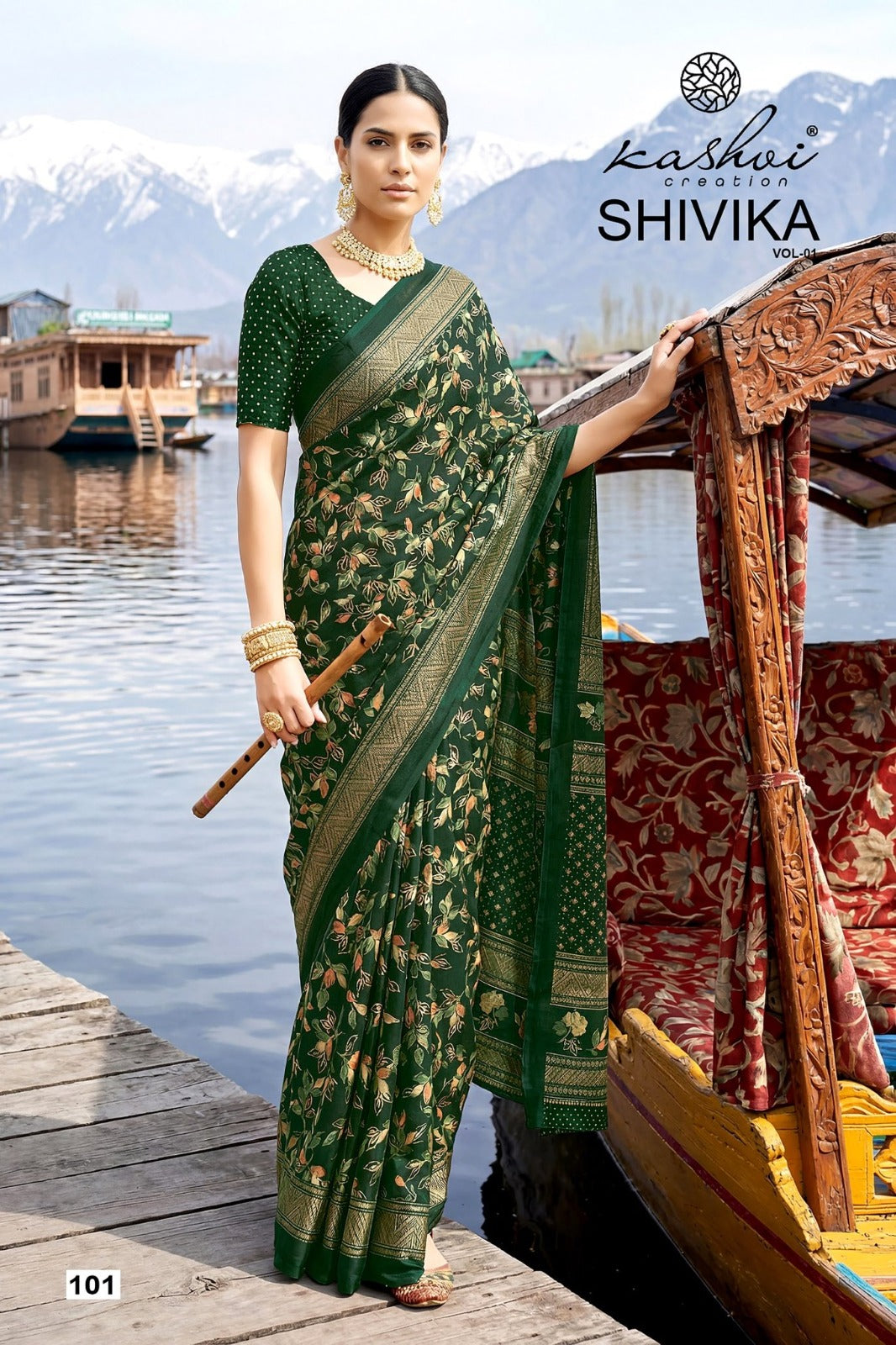 Shivika Vol 1 Kashvi Creation Moss Sarees Wholesale Rate