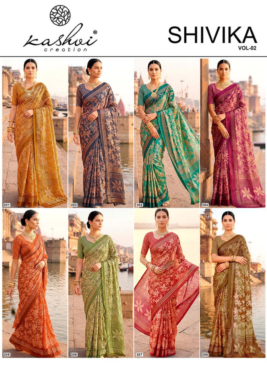 Shivika Vol 2 Kashvi Creation Moss Sarees Wholesale