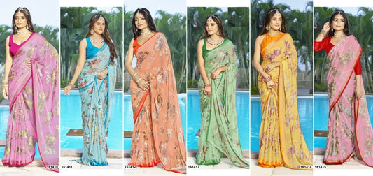 Shivya Vol 2 Vallabhi Prints Moss Sarees Wholesaler India