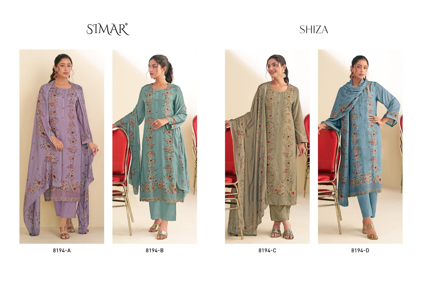 Shiza Simar Pure Viscose Pant Style Suits Exporter India