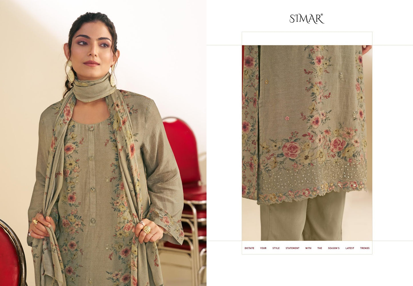 Shiza Simar Pure Viscose Pant Style Suits Exporter India