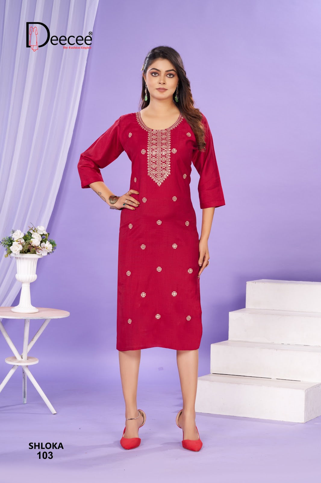 Shloka Deecee Vertican Long Straight Kurti Wholesaler Gujarat