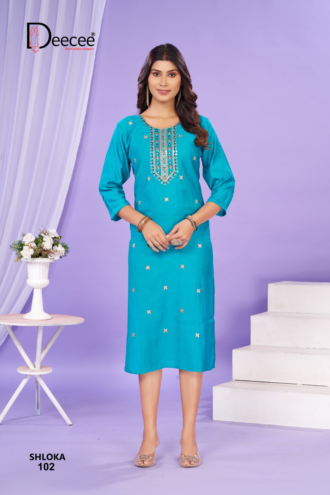 Shloka Deecee Vertican Long Straight Kurti Wholesaler Gujarat
