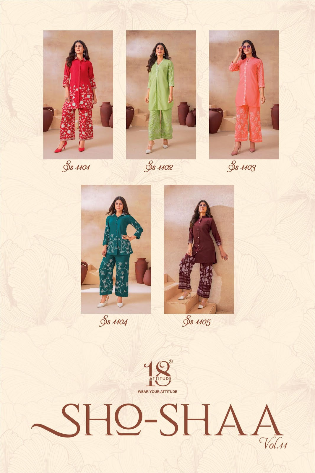 Sho Shaa Vol 11 18 Attitude Rayon Co Ord Set Wholesale Rate