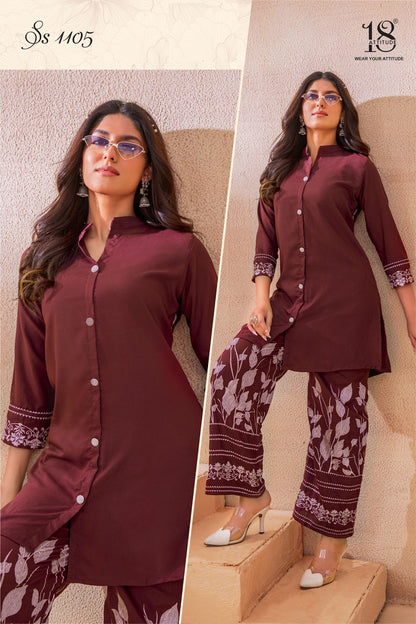 Sho Shaa Vol 11 18 Attitude Rayon Co Ord Set Wholesale Rate