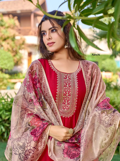 Shobha Aanchi Vichitra Silk Readymade Anarkali Suits Wholesale Rate