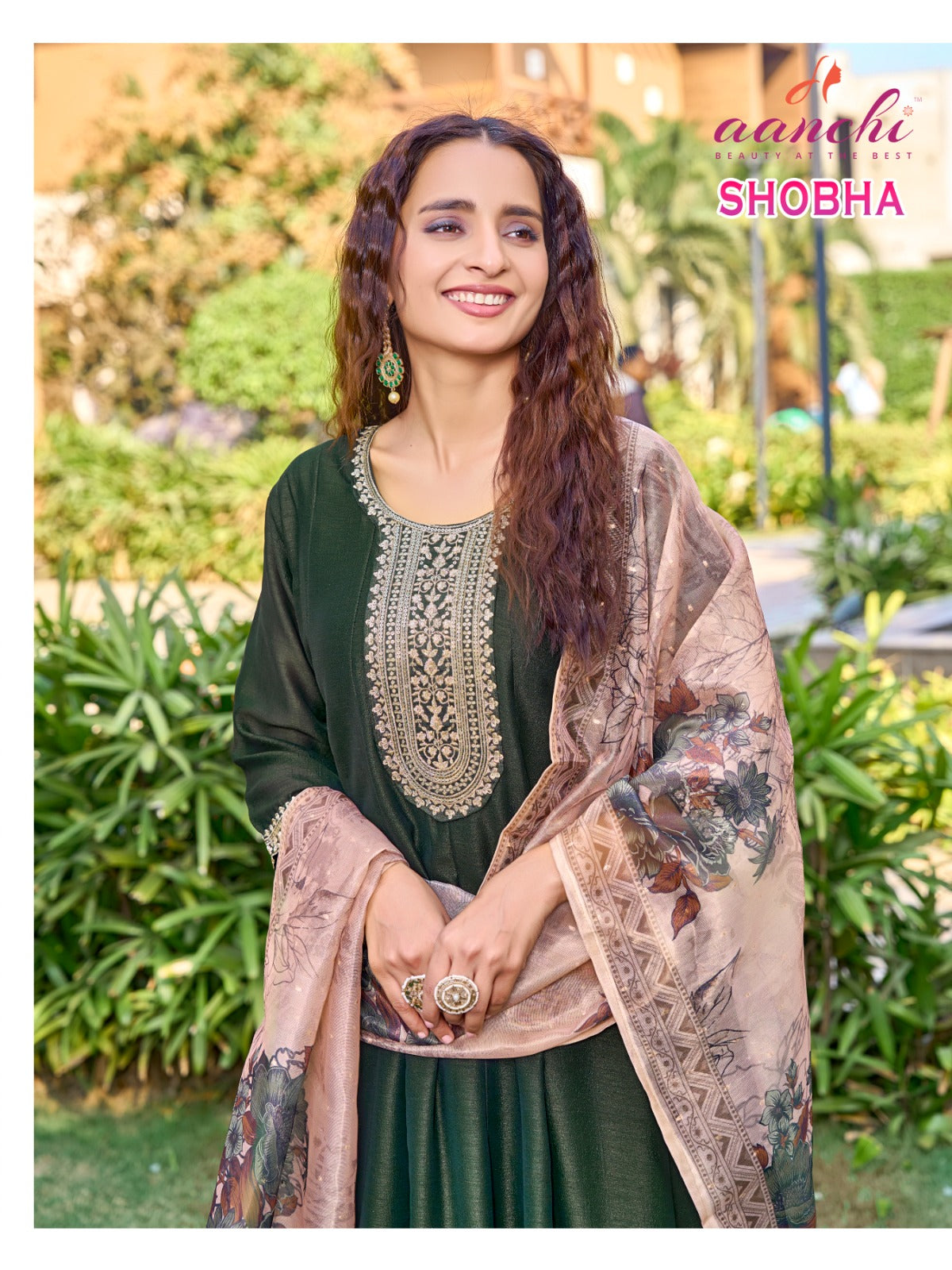 Shobha Aanchi Vichitra Silk Readymade Anarkali Suits Wholesale Rate