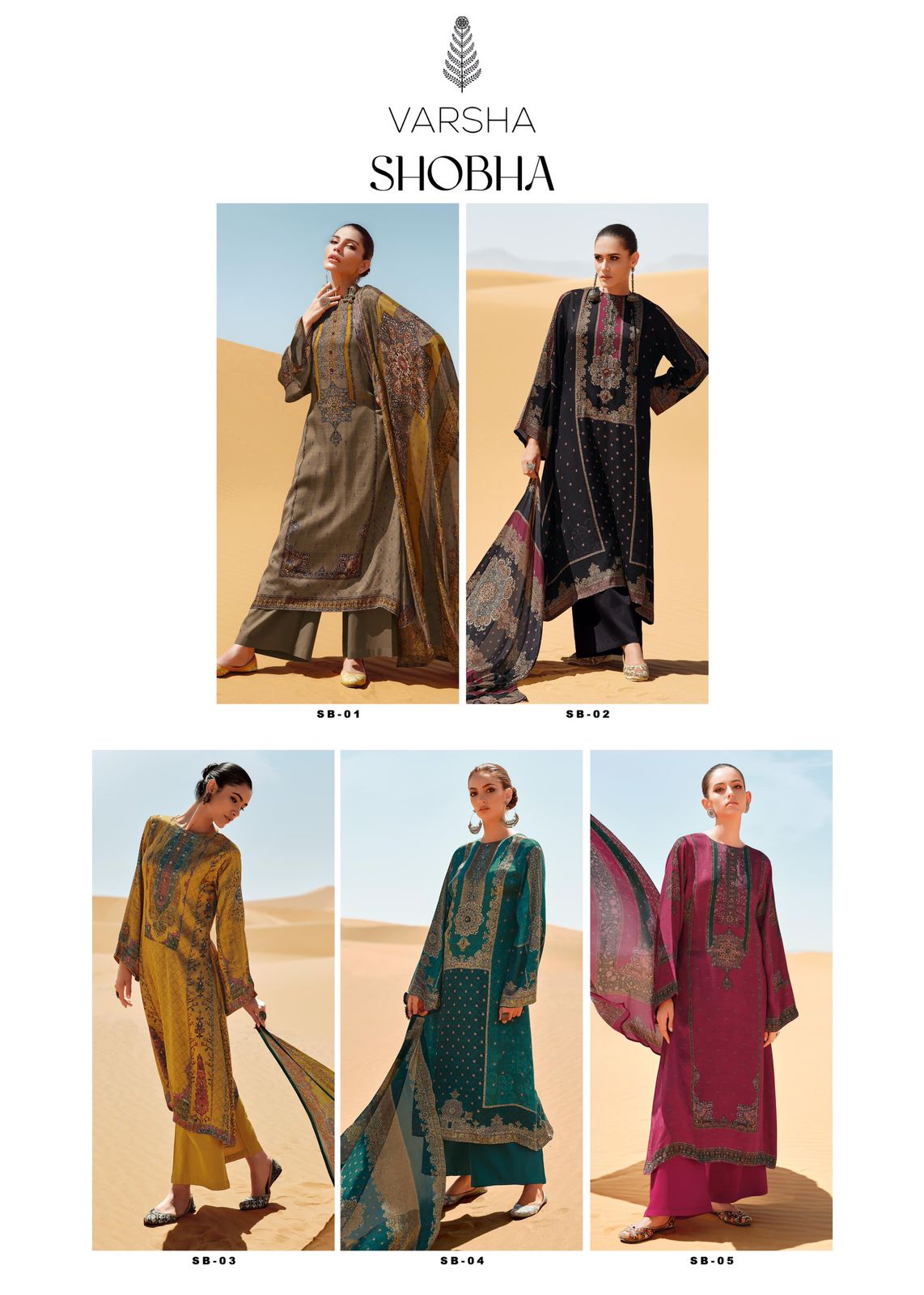 Shobha Varsha Fashions Crepe Plazzo Style Suits Exporter Gujarat