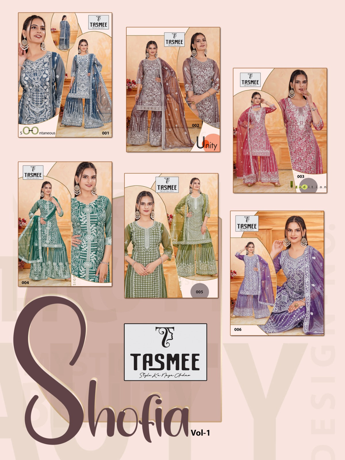 Shofia Vol 1 Tasmee Twill Readymade Plazzo Style Suits Manufacturer Ahmedabad