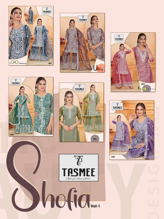 Shofia Vol 1 Tasmee Twill Readymade Plazzo Style Suits Manufacturer Ahmedabad