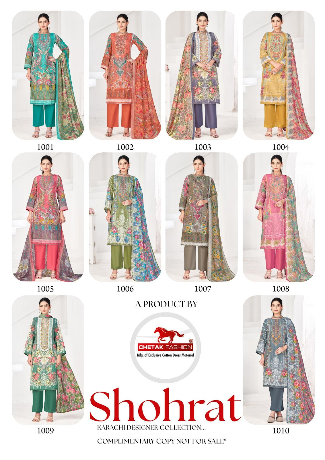 Shohrat Vol 1 Chetak Fashion Cotton Karachi Salwar Suits Supplier Gujarat