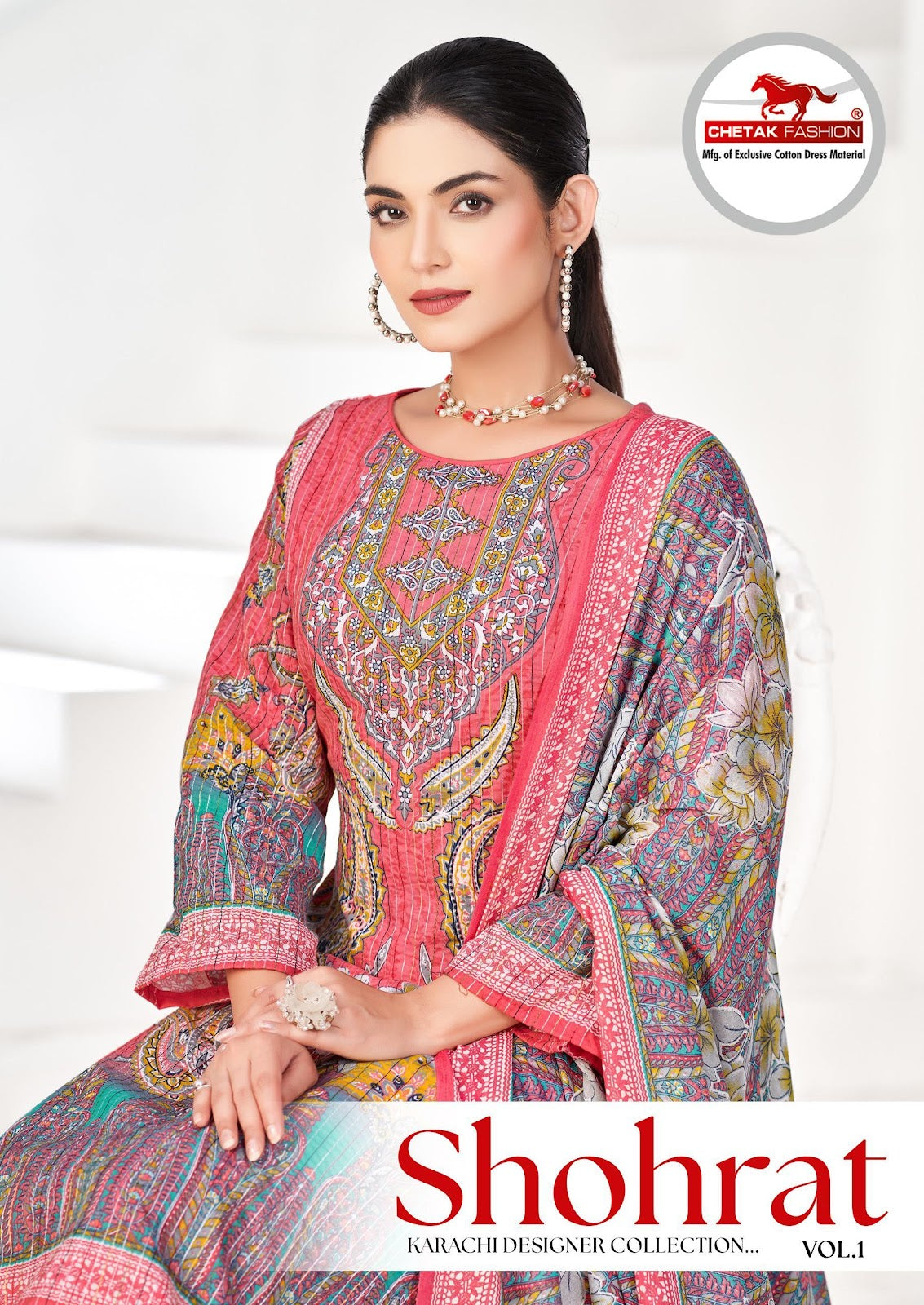 Shohrat Vol 1 Chetak Fashion Cotton Karachi Salwar Suits Supplier Gujarat