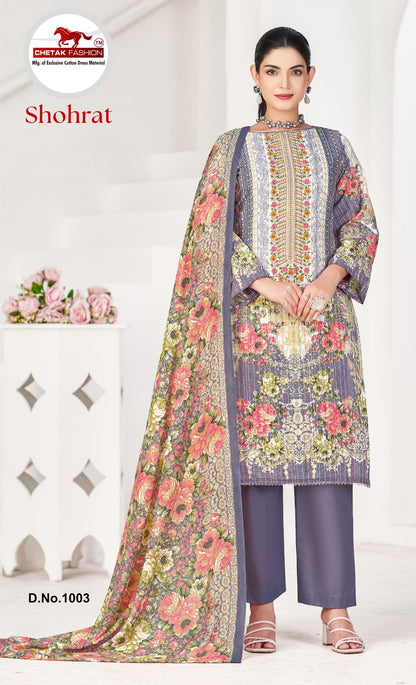 Shohrat Vol 1 Chetak Fashion Cotton Karachi Salwar Suits Supplier Gujarat