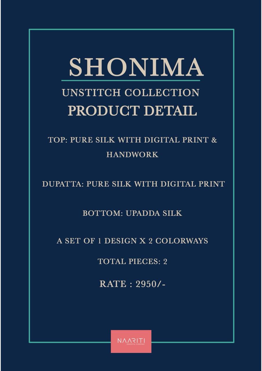 Shonima Naariti Pure Silk Pant Style Suits Wholesaler Ahmedabad