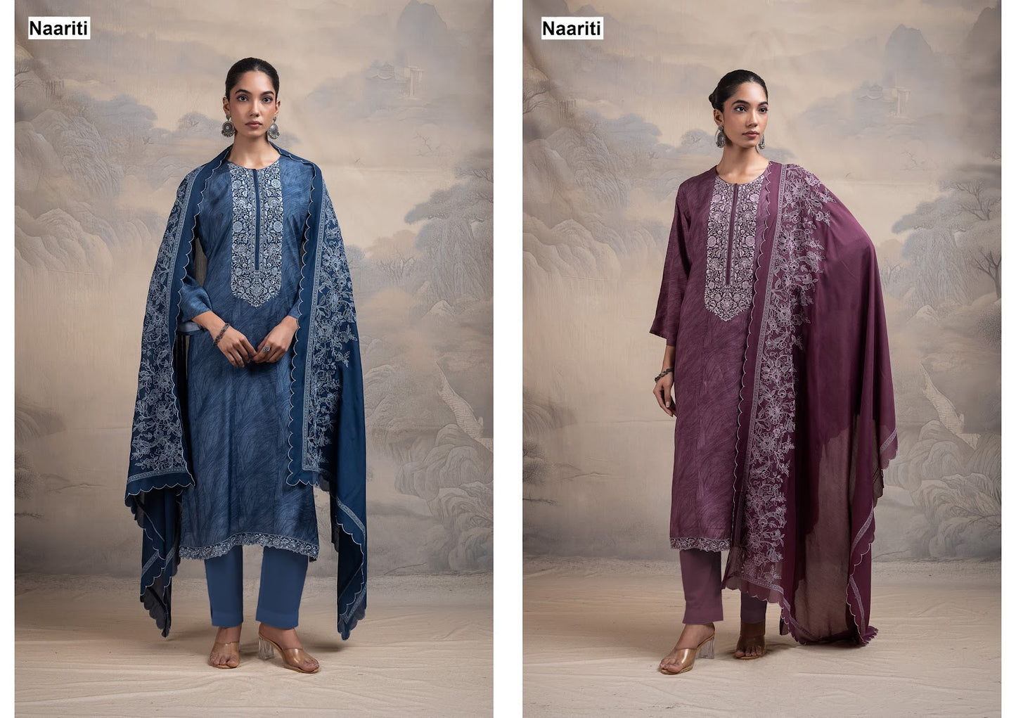 Shora Naariti Muslin Pant Style Suits Wholesale Price