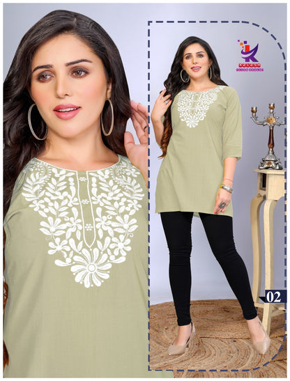 Short And Sweet 5 Mlm Kalash Lifestyle Rayon 22Kg Short Kurtis Wholesale Rate