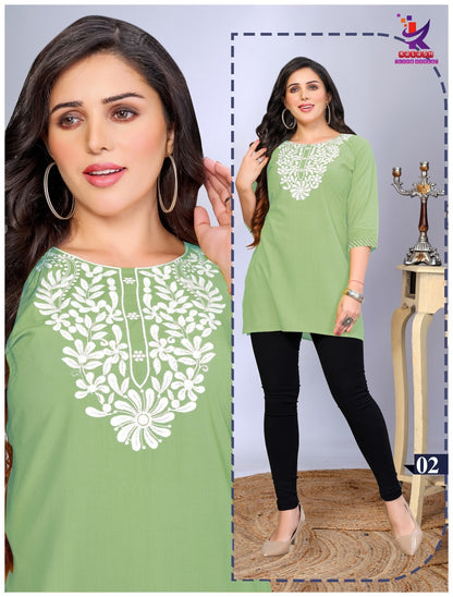 Short And Sweet 8 Mlm Kalash Lifestyle Vertican Short Kurtis Supplier Gujarat