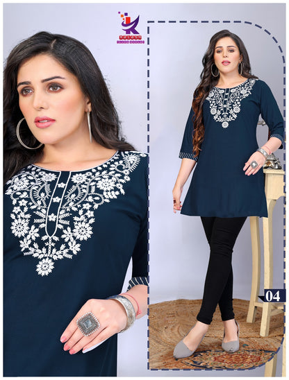 Short And Sweet 8 Mlm Kalash Lifestyle Vertican Short Kurtis Supplier Gujarat