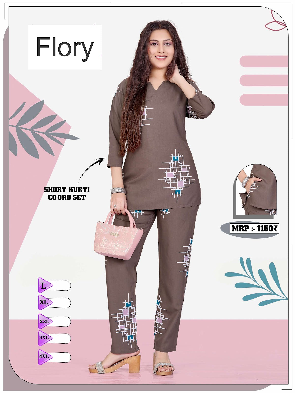 Short Kurti 3009 Flory Co Ord Set Manufacturer Gujarat