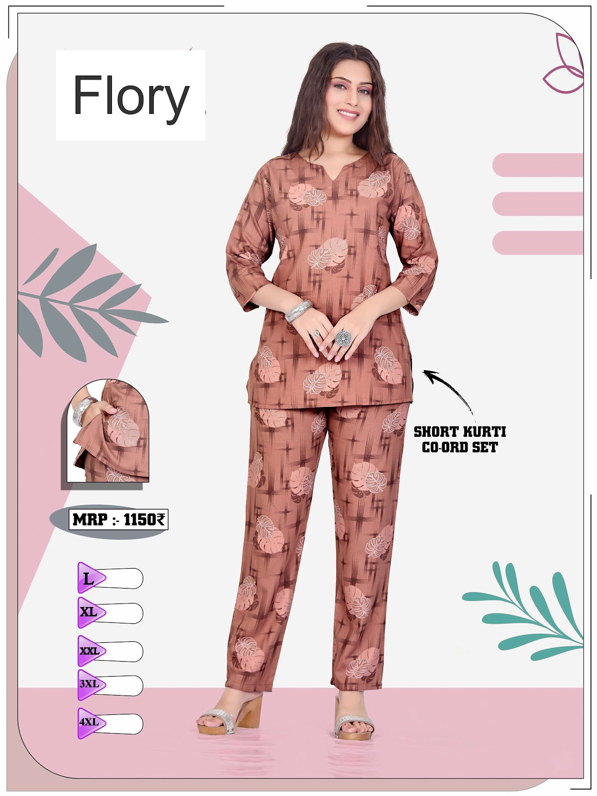 Short Kurti 3009 Flory Co Ord Set Manufacturer Gujarat