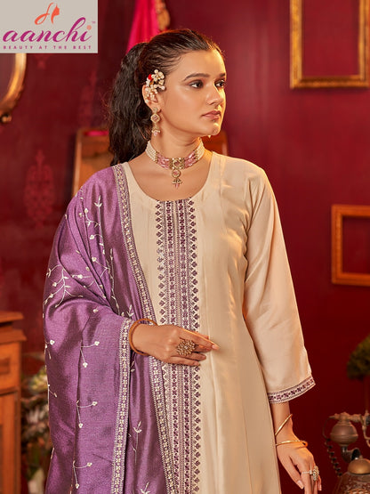 Shree Aanchi Vichitra Silk Readymade Anarkali Suits Wholesaler