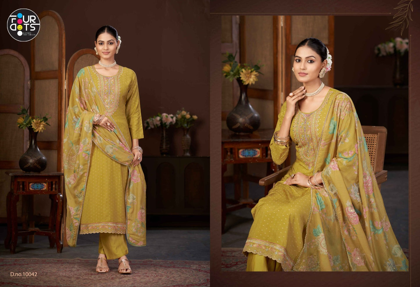 Shree Four Dots Pure Muslin Pant Style Suits Wholesale