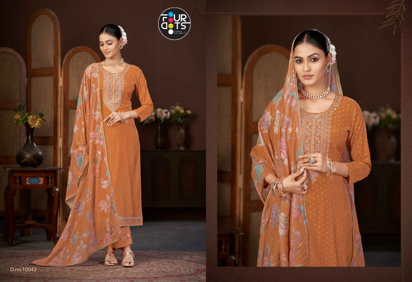Shree Four Dots Pure Muslin Pant Style Suits Wholesale