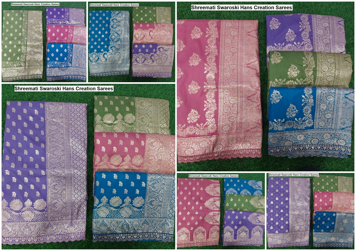 Shreemati Swaroski Hans Creation Silk Sarees Wholesaler India