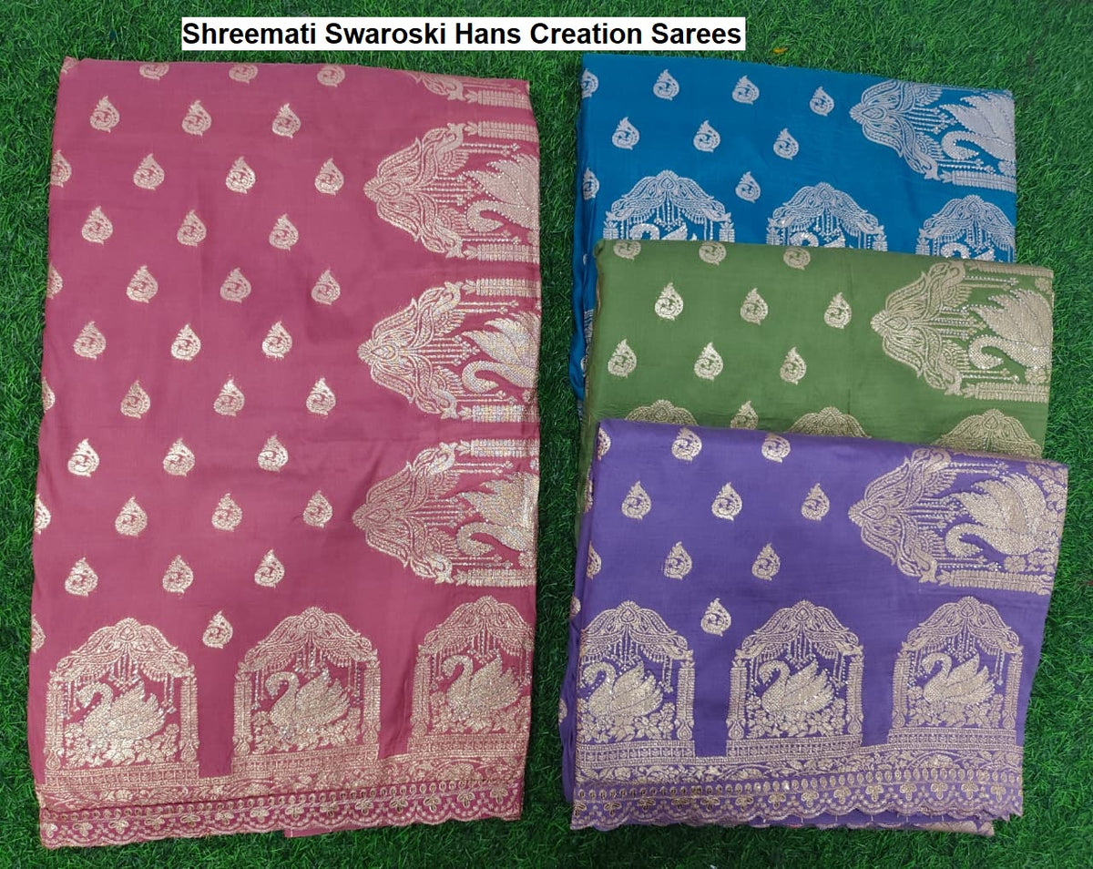 Shreemati Swaroski Hans Creation Silk Sarees Wholesaler India