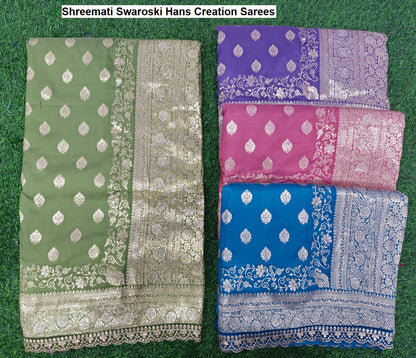 Shreemati Swaroski Hans Creation Silk Sarees Wholesaler India