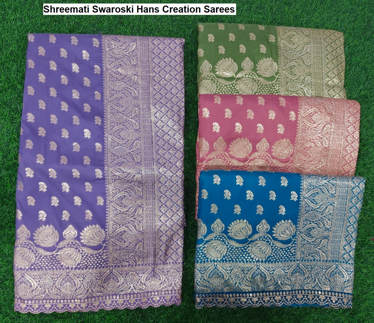 Shreemati Swaroski Hans Creation Silk Sarees Wholesaler India