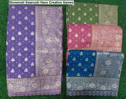 Shreemati Swaroski Hans Creation Silk Sarees Wholesaler India