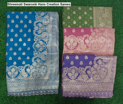 Shreemati Swaroski Hans Creation Silk Sarees Wholesaler India