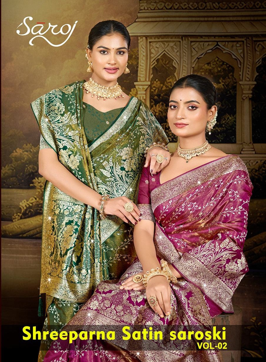 Shreeparna Satin Saroski Vol 2 Saroj Sarees Manufacturer India