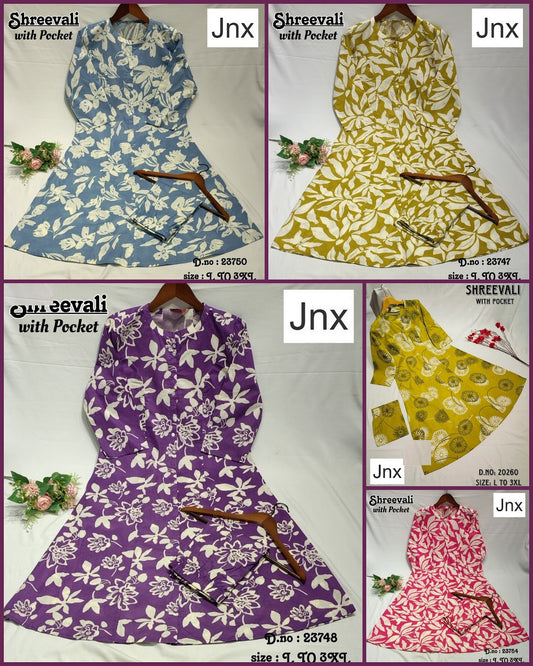 Shreevalli 0406 Jnx Cambric Cotton Kurti Pant Set Exporter India