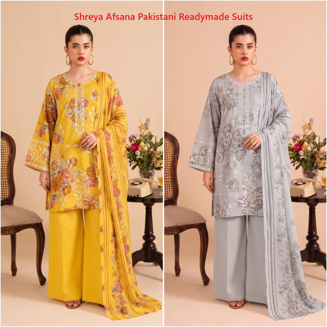 Shreya Afsana Lawn Pakistani Readymade Suits Manufacturer Gujarat