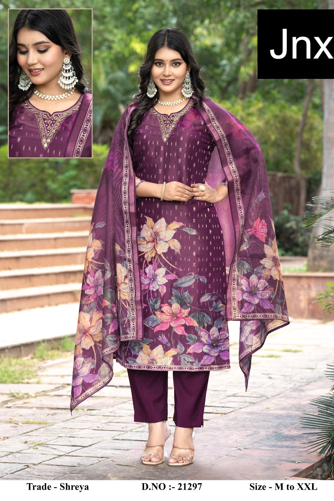 Shreya Jnx Readymade Pant Style Suits Exporter India