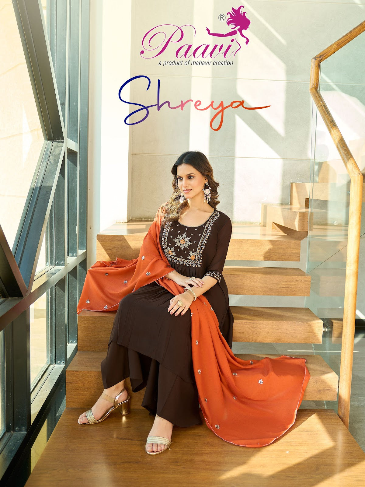 Shreya Paavi Chanderi Readymade Anarkali Suits Manufacturer Gujarat