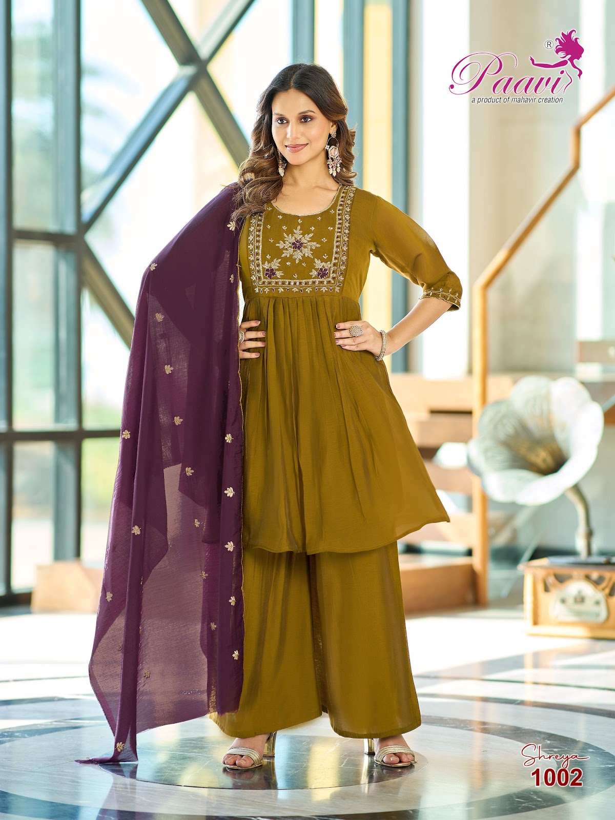 Shreya Paavi Chanderi Readymade Anarkali Suits Manufacturer Gujarat