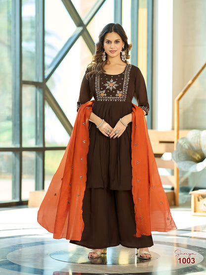 Shreya Paavi Chanderi Readymade Anarkali Suits Manufacturer Gujarat
