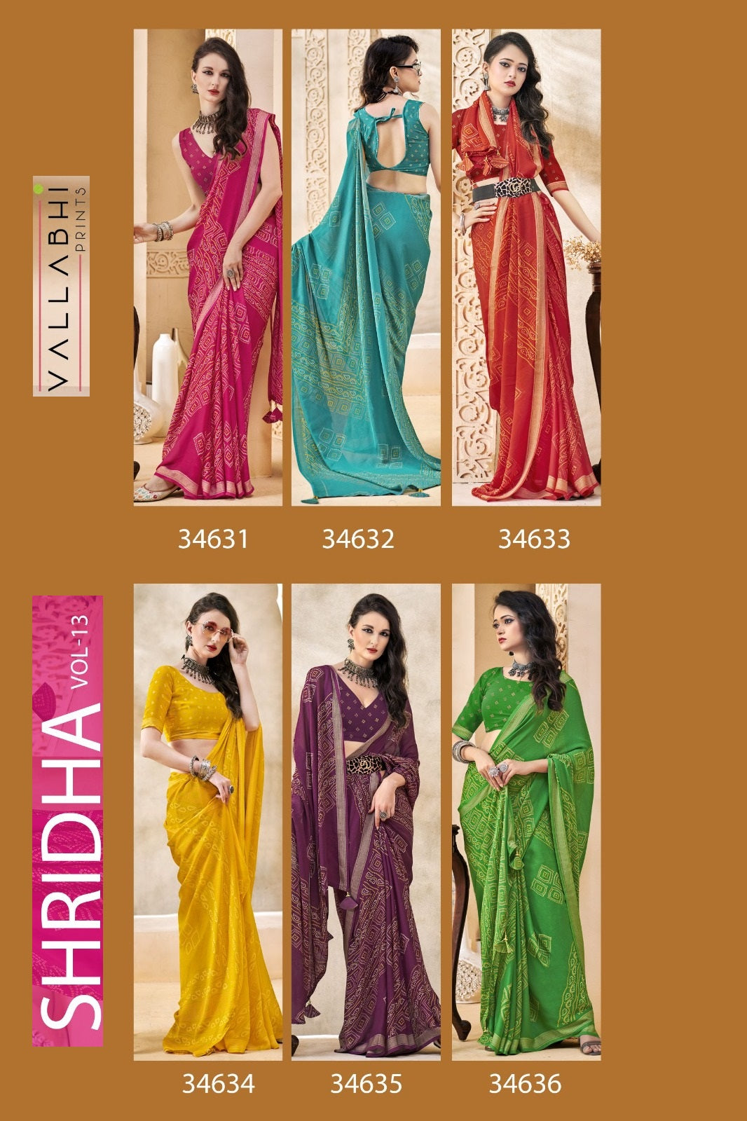 Shridha Vol 13 Vallabhi Prints Moss Sarees Wholesaler Gujarat