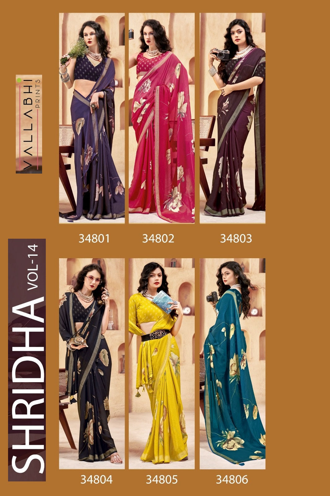 Shridha Vol 14 Vallabhi Prints Georgette Sarees Wholesaler India