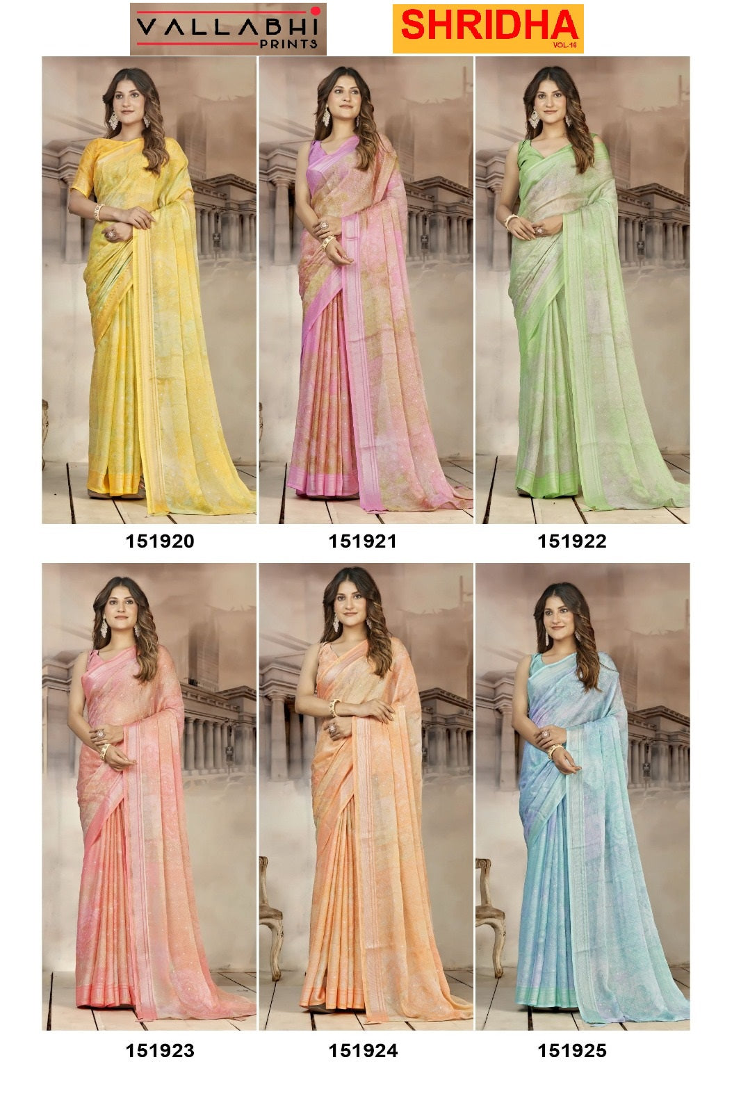 Shridha Vol 16 Vallabhi Prints Georgette Sarees Manufacturer India