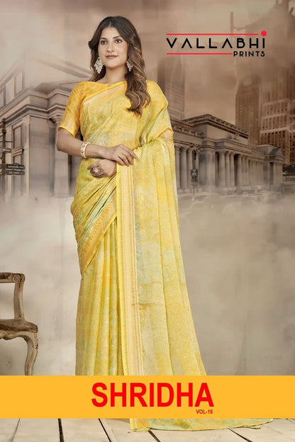 Shridha Vol 16 Vallabhi Prints Georgette Sarees Manufacturer India