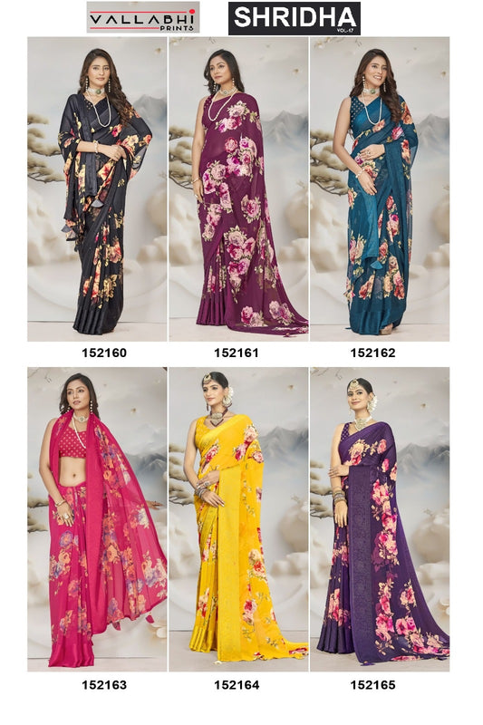 Shridha Vol 17 Vallabhi Prints Georgette Sarees Wholesale