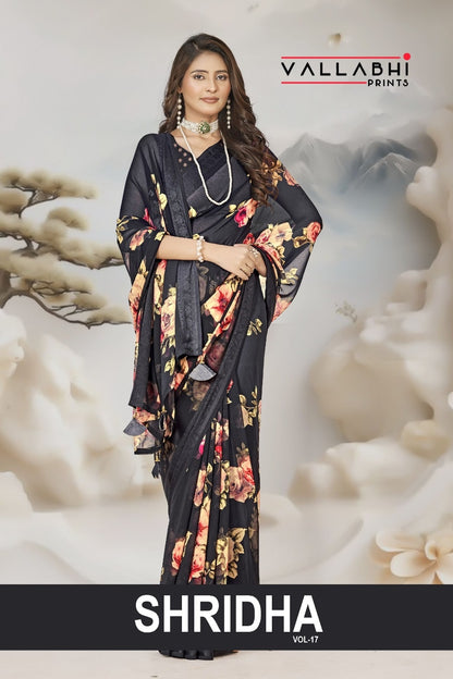 Shridha Vol 17 Vallabhi Prints Georgette Sarees Wholesale