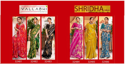 Shridha Vol 6 Vallabhi Prints Georgette Sarees Wholesaler