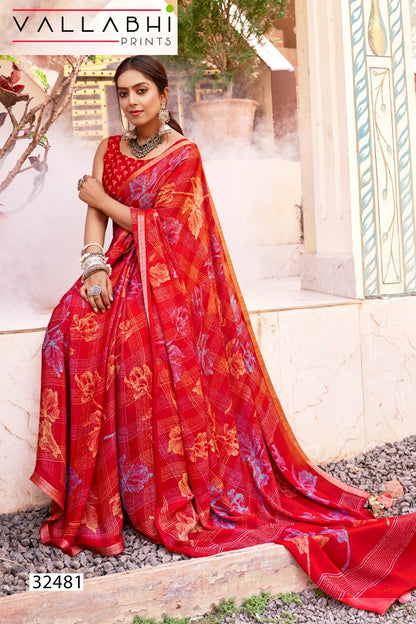 Shridha Vol 6 Vallabhi Prints Georgette Sarees Wholesaler